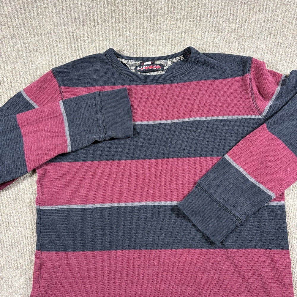 Tony Hawk Sweater Men's L - Striped Thermal Shirt - Skateboarding Striped
